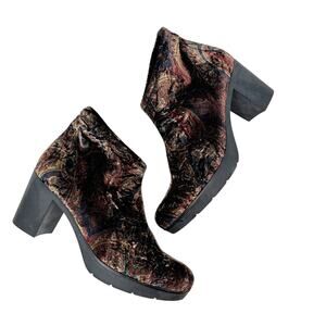 Toni Pons Finley Bootie Velvet‎ Velour Paisley Print Multicolor Size 38 US 7.5